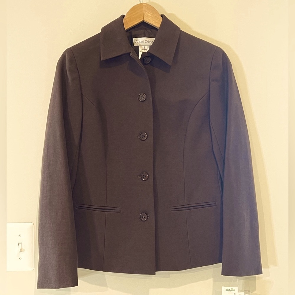 André Oliver Deep Brown Blazer Sz. 2 *NWT*